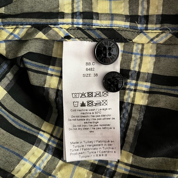 GANNI Checked cotton-ble seersucker mini shirt dress size 38 - Picture 15 of 16